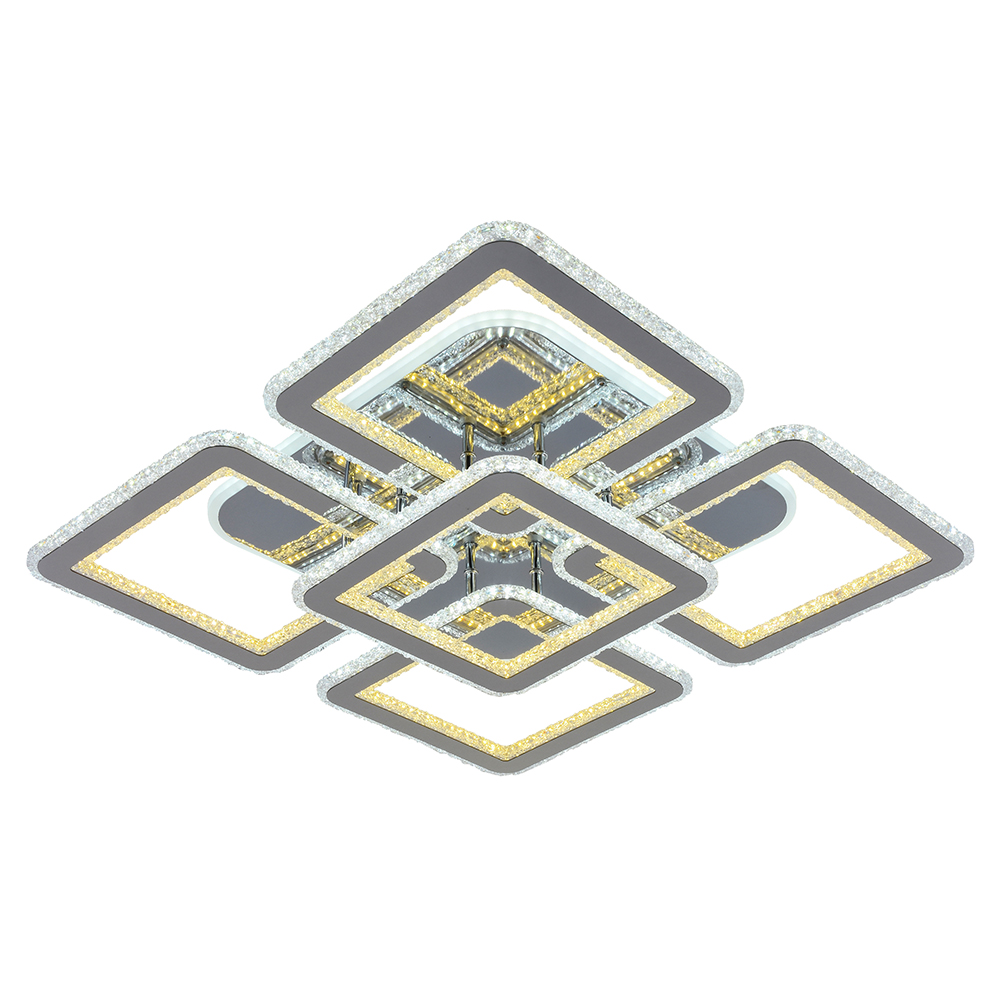 

Светодиодная люстра 8041/4+1 CHR 220W+160W BL+YL, 8041/4+1
