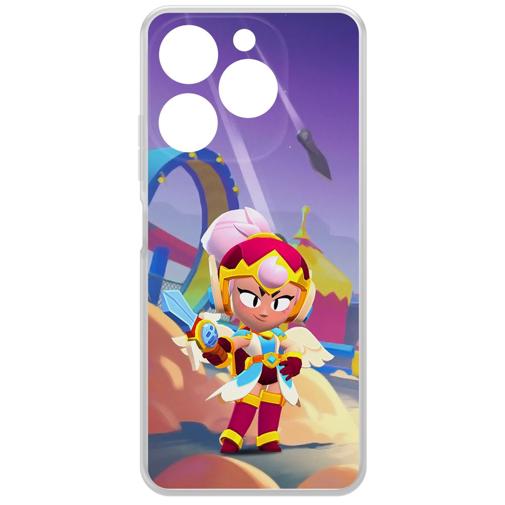 

Чехол-накладка Krutoff Clear Case Brawl Stars-Валькирия Джанет для ITEL A70, Прозрачный