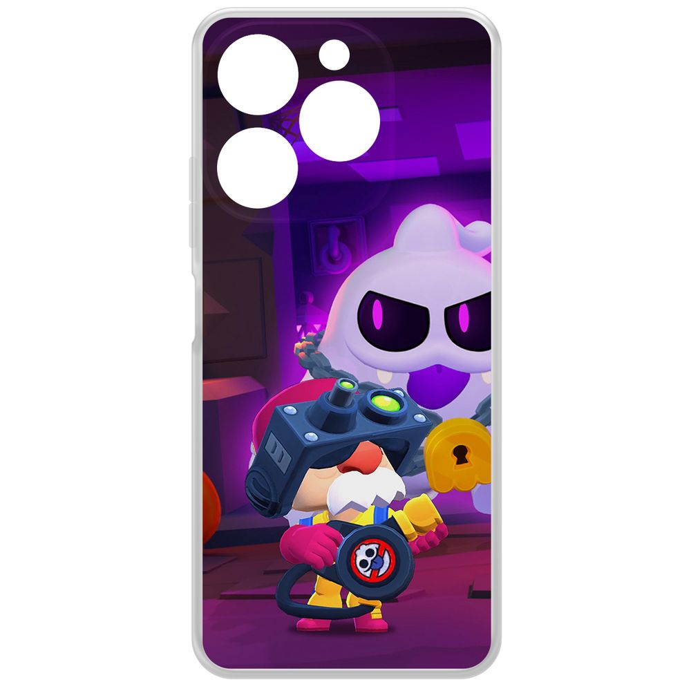 Чехол-накладка Krutoff Clear Case Brawl Stars-Охотник за Скуиками Гэйл для ITEL A70 600015656849 прозрачный