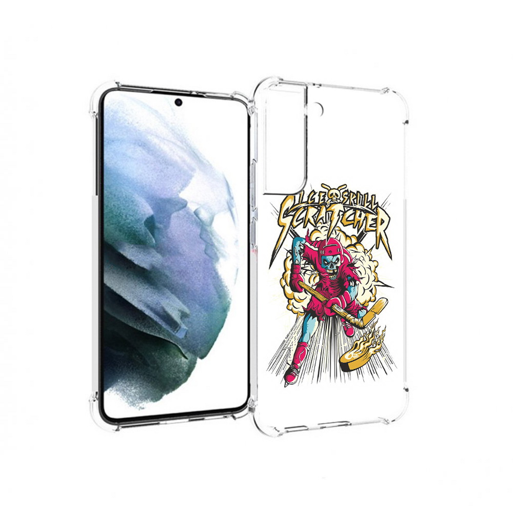 

Чехол MyPads Tocco для Samsung Galaxy S22 Plus нарисованный скелет хоккеист, Прозрачный, Tocco