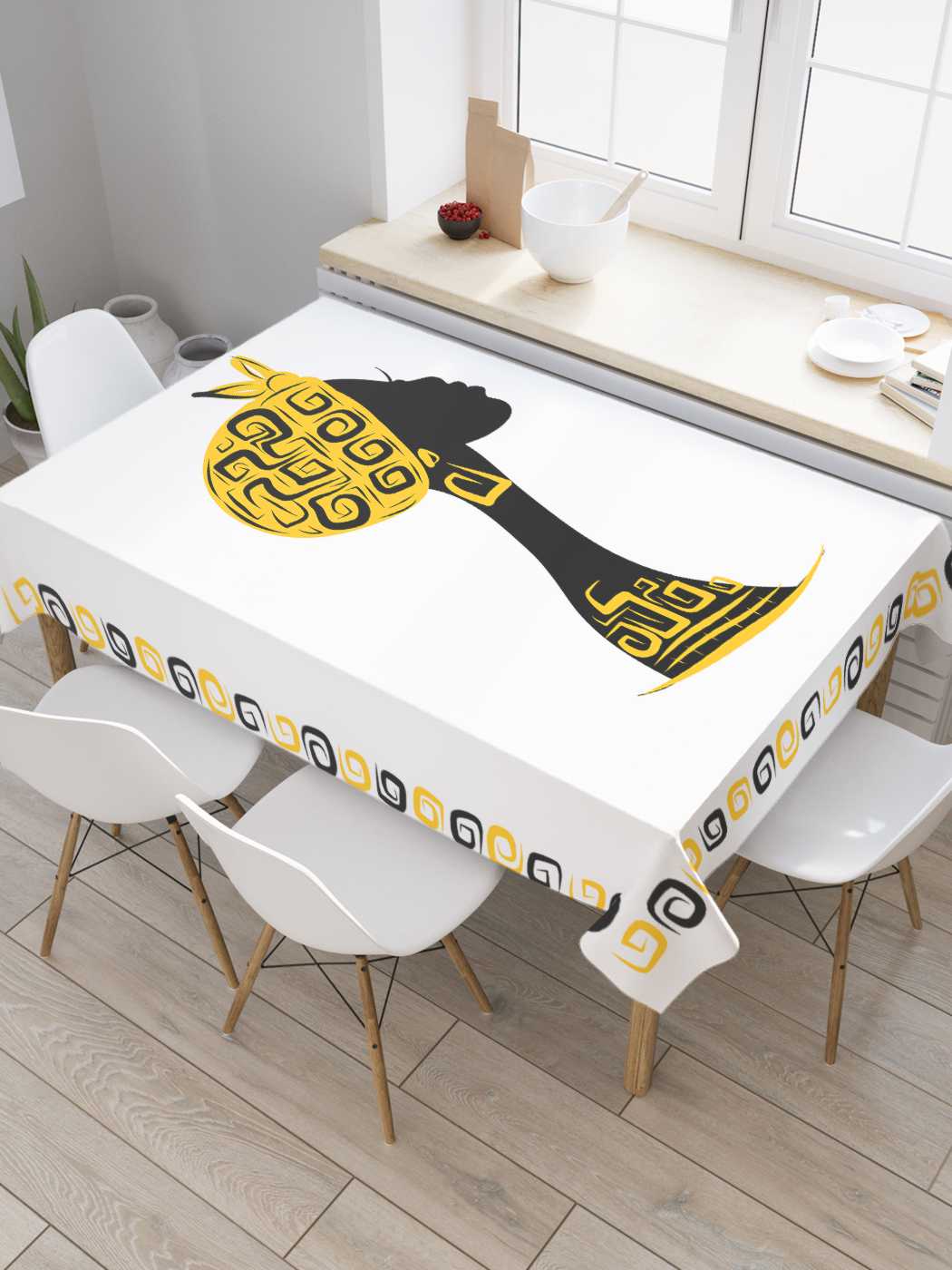 

Скатерть прямоугольная JoyArty "Модная Африка" из сатена, 180x145 см, Зеленый, Модная Африка