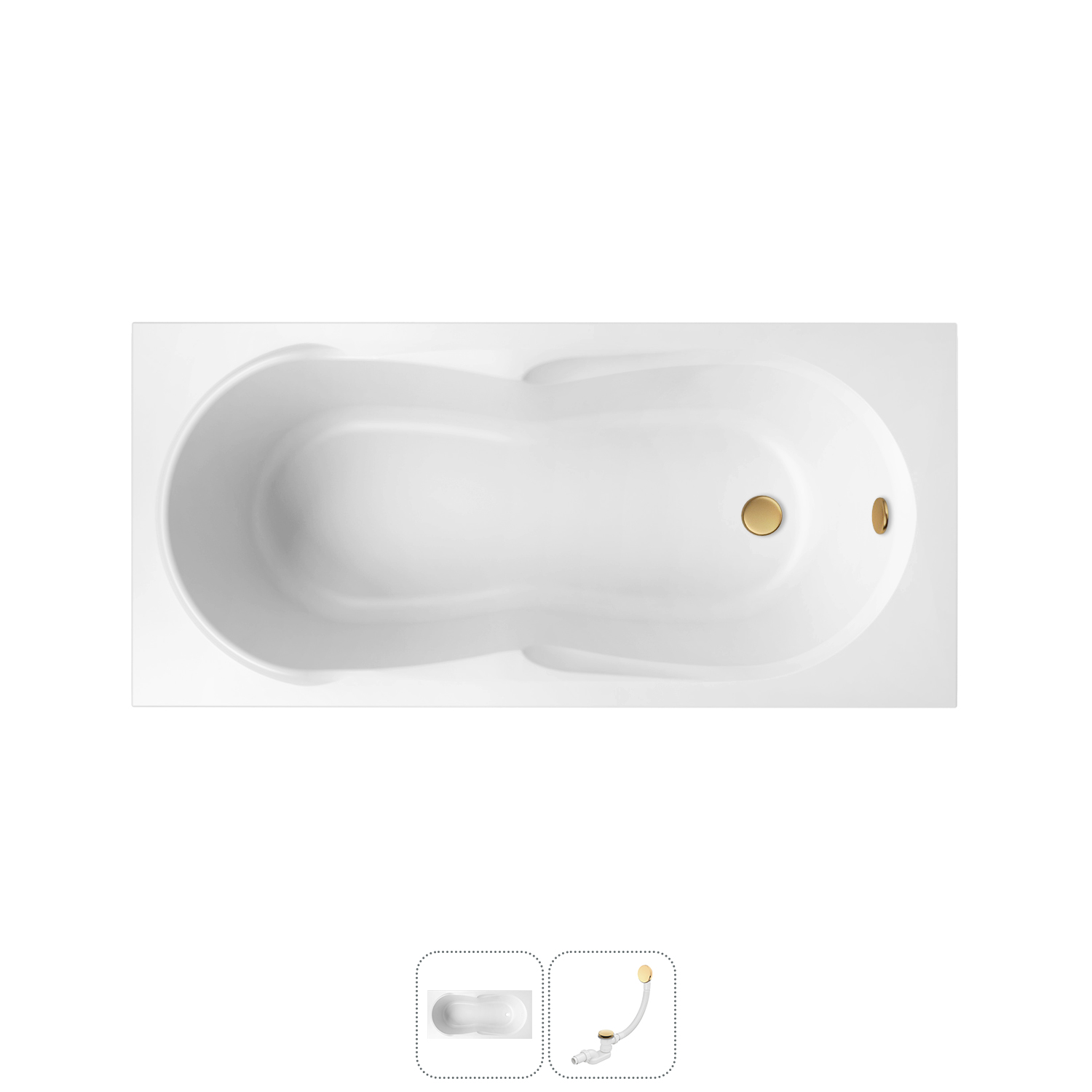 

Акриловая ванна 170x75 см Lavinia Boho Easter Pro 202010876 в наборе 2 в 1, Белый, bath_LB_sifon.Easter Pro.2v1