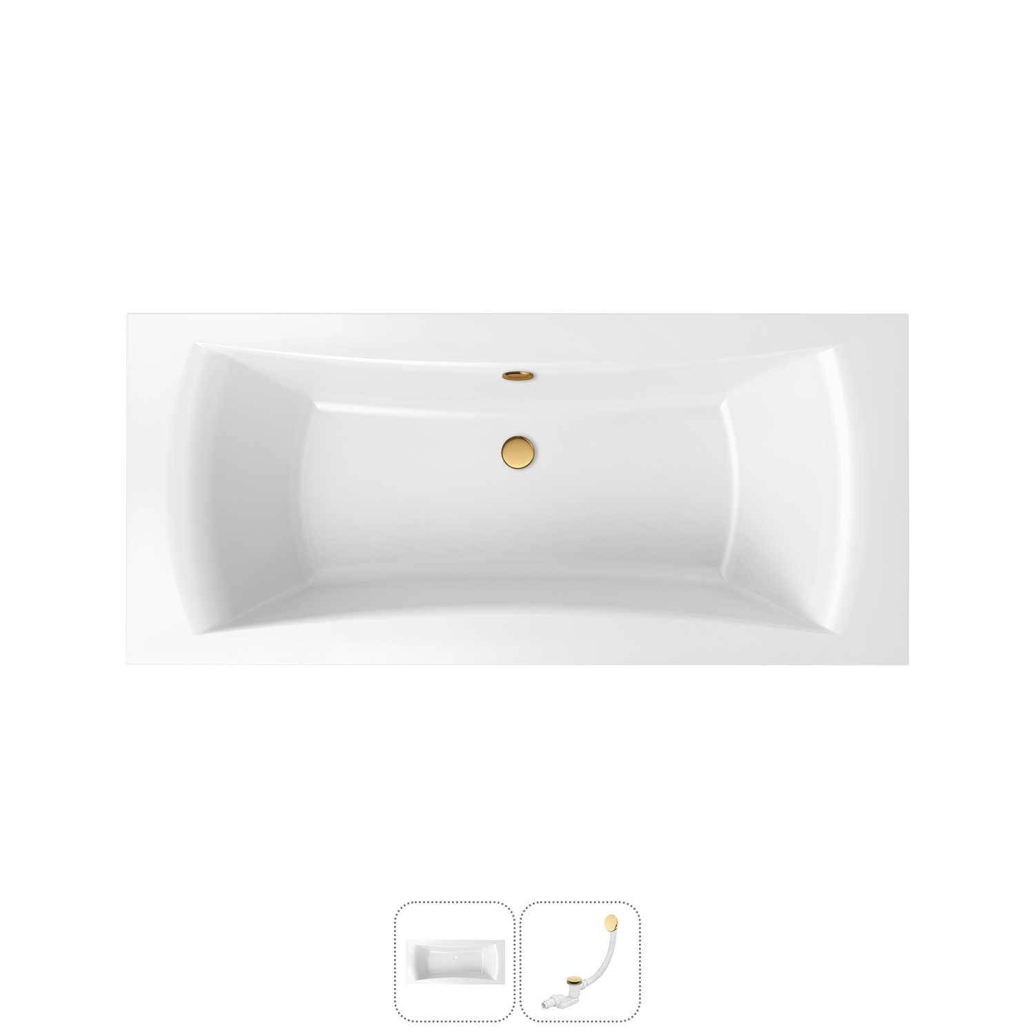 

Акриловая ванна 170x75 см Lavinia Boho Evan 202010878 в наборе 2 в 1, Белый, bath_LB_sifon.Evan.2v1