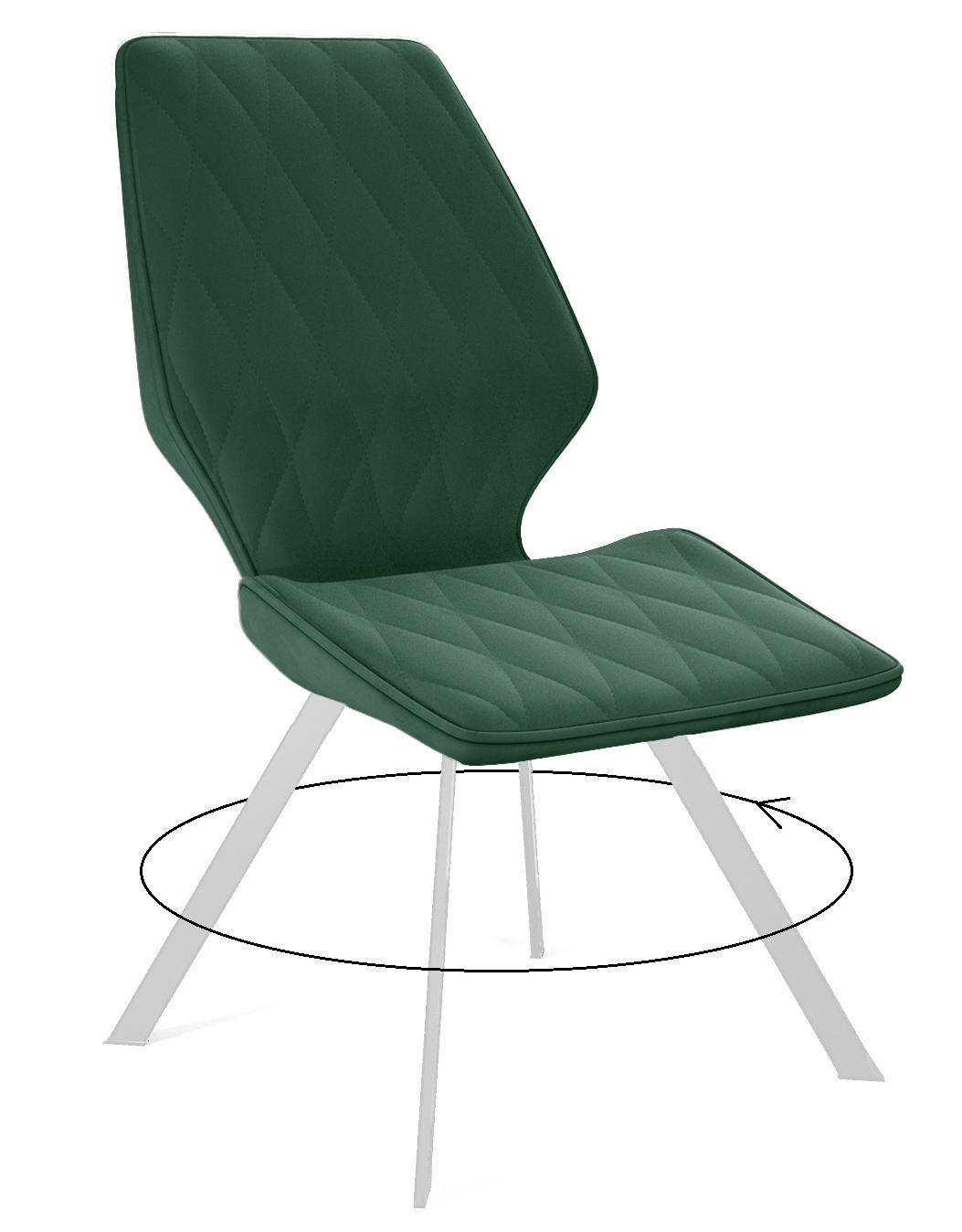 

Стул DikLine 243 B10 GREEN поворотный/ ножки белые