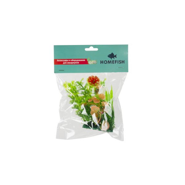 Искусственное растение для аквариума HOMEFISH Лимнофила пластиковое с грузом 11 см