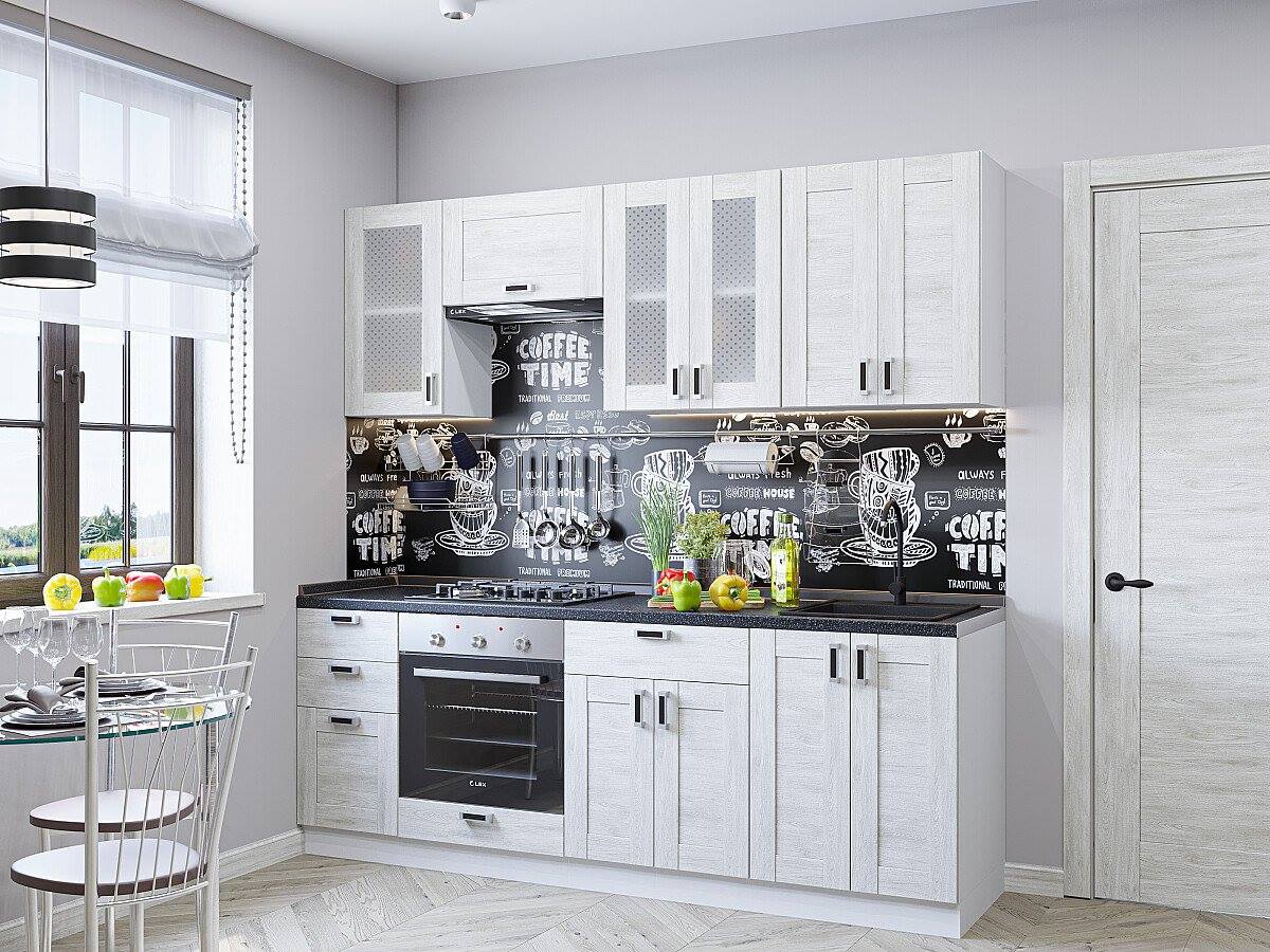 

Vivat Кухня Лофт-01 Nordic Oak/Белый 2140*2200*600