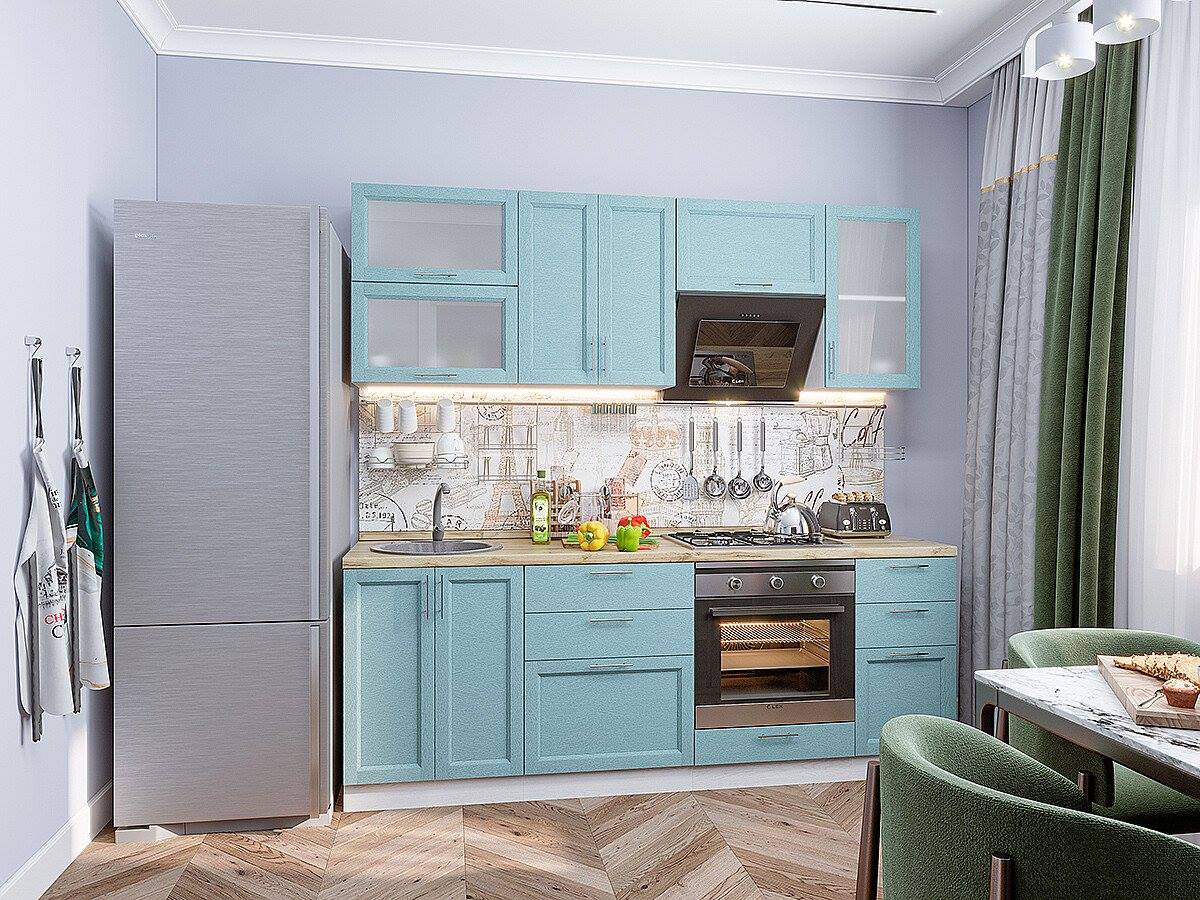 

Vivat Кухня Сканди-02 Sky Wood/Белый 2140*2200*600
