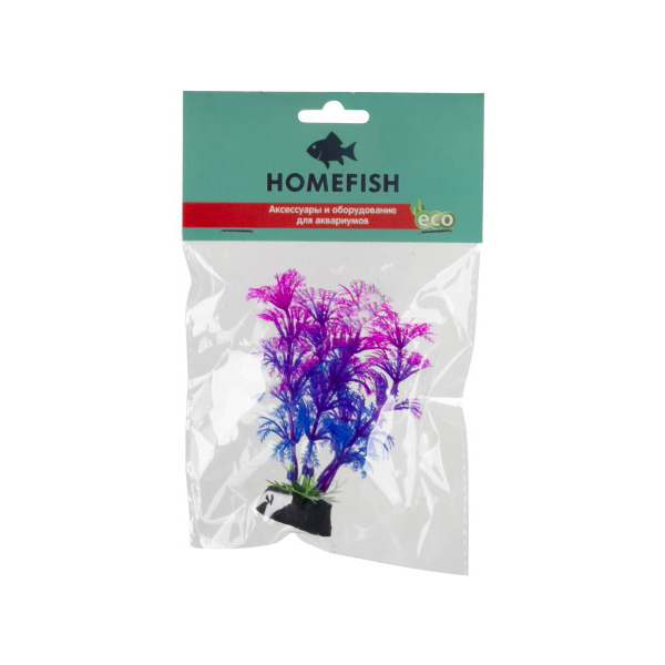 Искусственное растение для аквариума HOMEFISH Амбулия пурпурная пластиковое 10 см