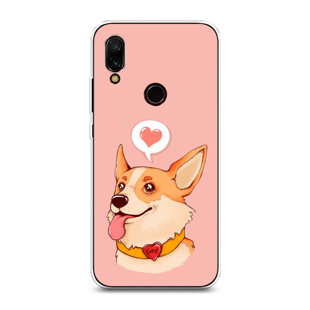 

Чехол на Xiaomi Redmi 7 "Корги язык", Розовый;коричневый, 35050-1