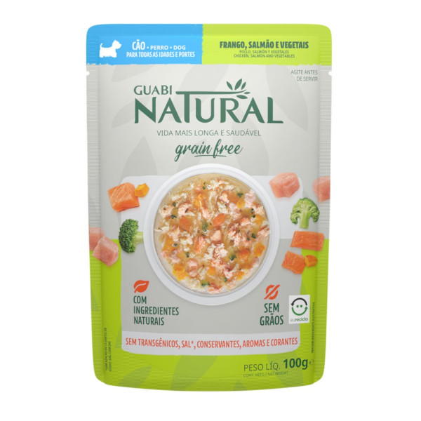 Влажный корм для собак GUABI Natural GRAIN FREE беззерновой курица лосось и овощи 100 г