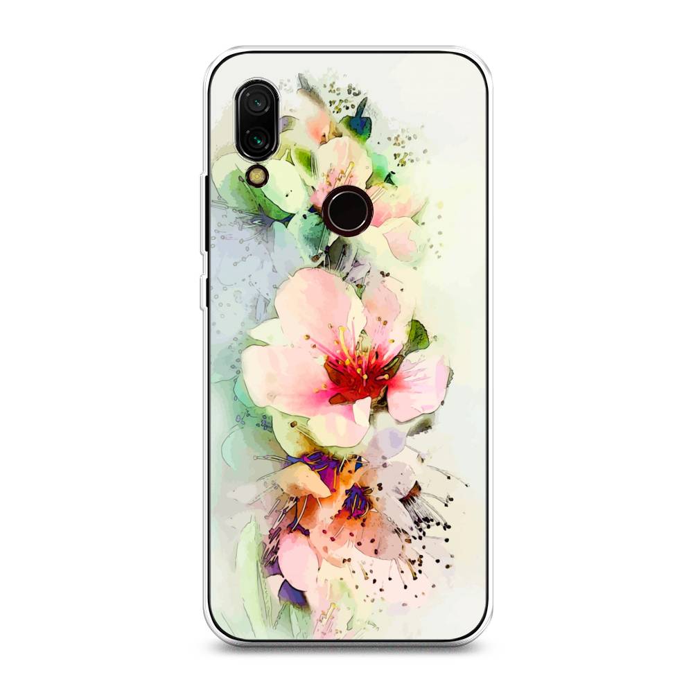 

Чехол на Xiaomi Redmi 7 "Нежные цветы", Зеленый;розовый, 35050-2