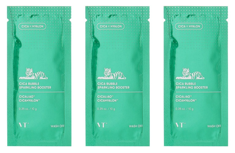 

Маска-пенка для лица VT Cosmetics с центеллой CICA BUBBLE SPARKLING BOOSTER 10г 3шт