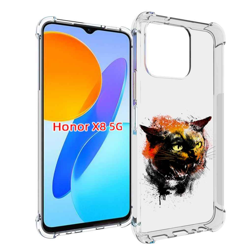 

Чехол MyPads сиамский кот для Honor X8 5G, Прозрачный, Tocco