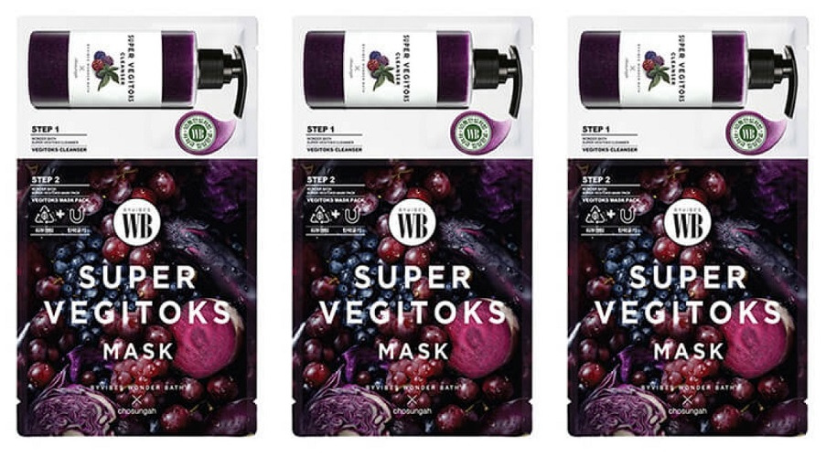 

Маска на тканевой основе для лица WONDER BATH SUPER VEGITOKS 2STEPS 3мл+25мл 3шт