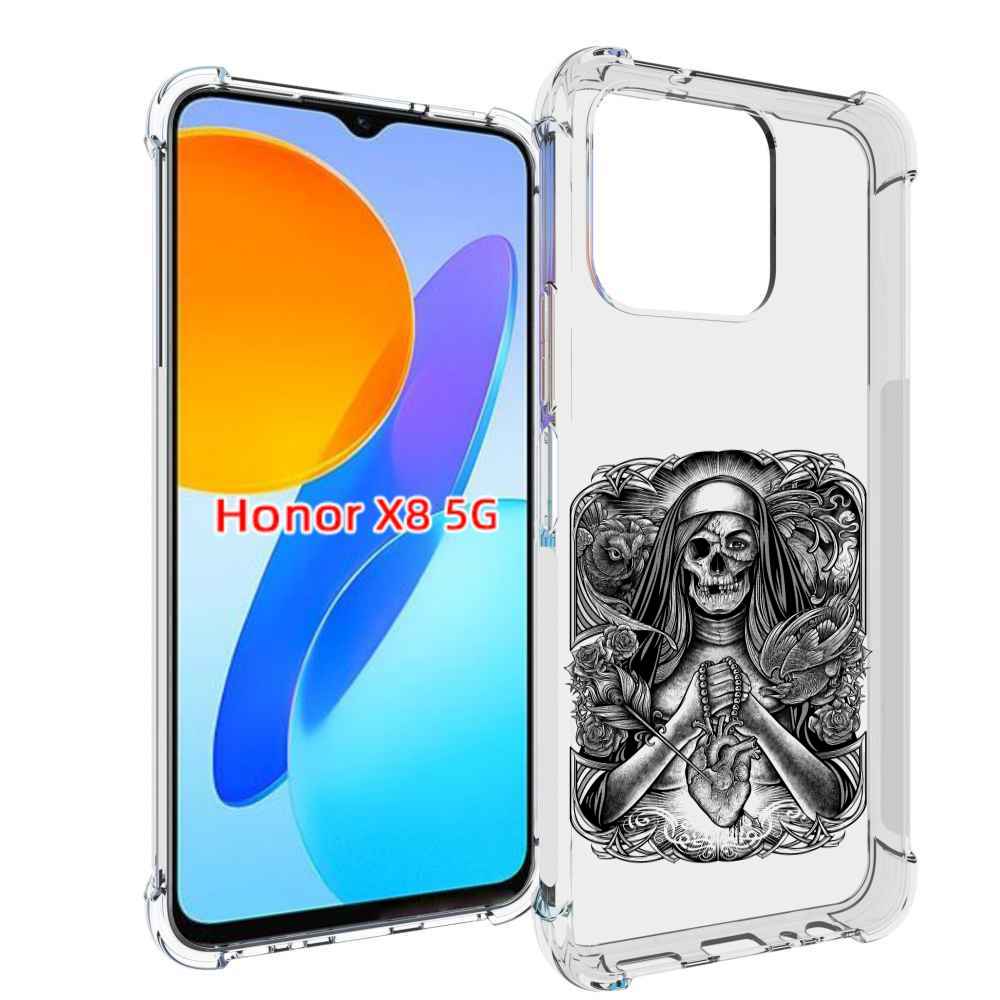 

Чехол MyPads скелет с сердцем для Honor X8 5G, Прозрачный, Tocco