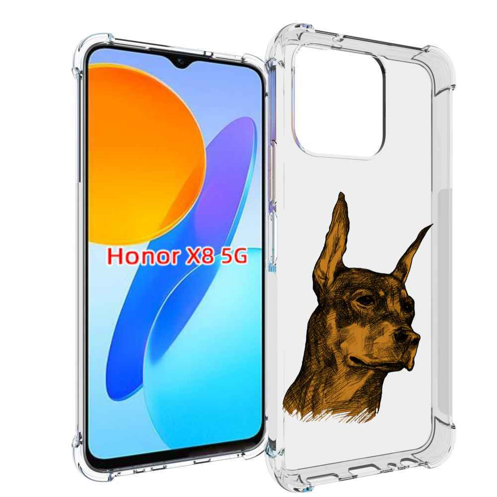 

Чехол MyPads скетч доберман для Honor X8 5G, Прозрачный, Tocco