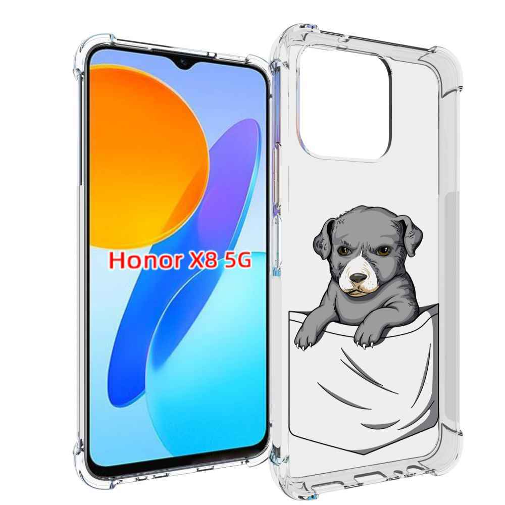 

Чехол MyPads собачка в кармане для Honor X8 5G, Прозрачный, Tocco