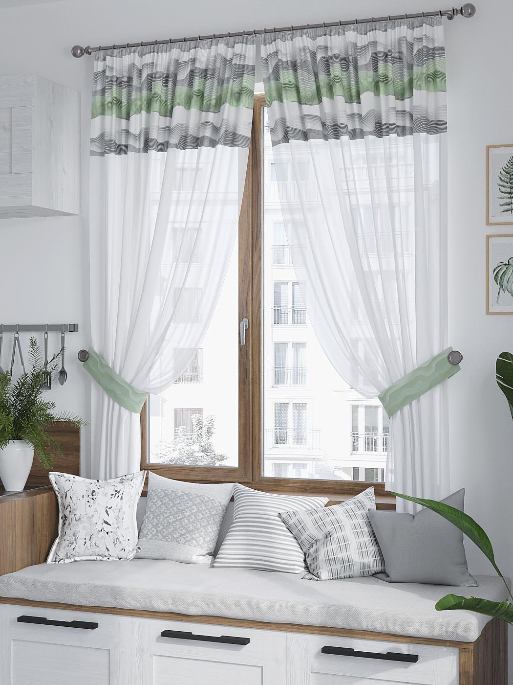 

Комплекты штор AT HOME Канквирс высота 180 см, ширина 150 см, Белый, 529143
