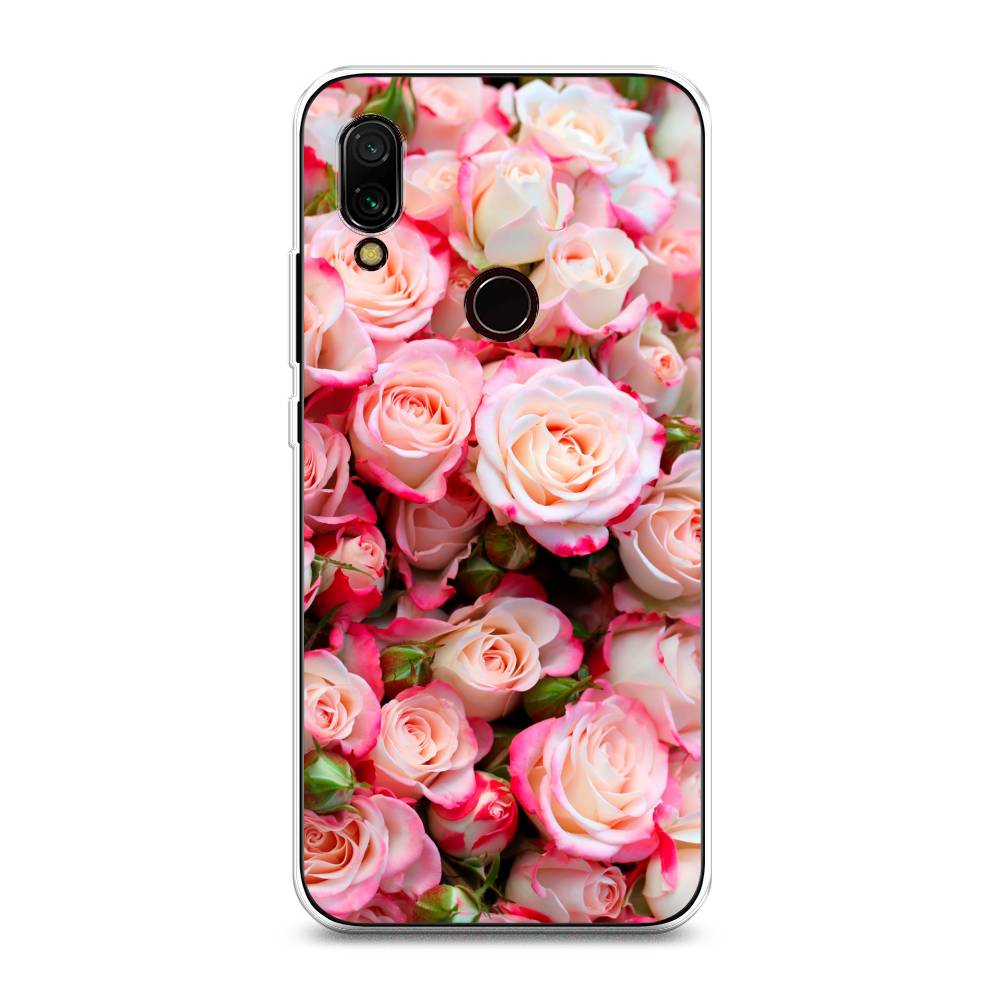 

Чехол на Xiaomi Redmi 7 "Много роз", Розовый, 35050-2