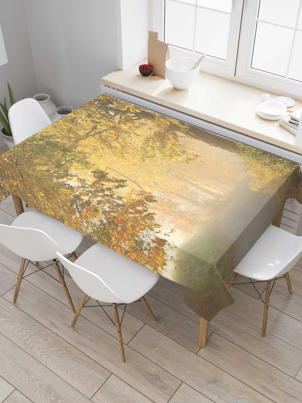 

Скатерть прямоугольная JoyArty "Лес погрузился в туман" из сатена, 120x145 см, Лес погрузился в туман