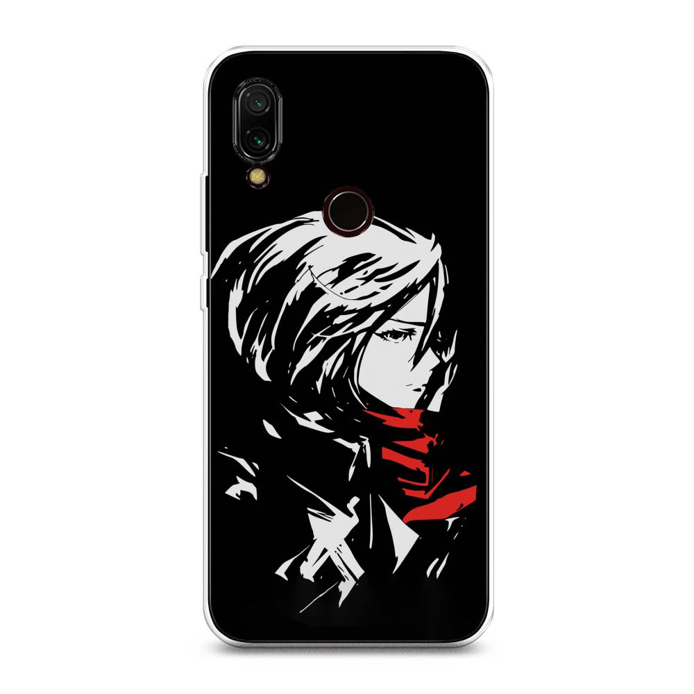 

Чехол на Xiaomi Redmi 7 "Микаса минимализм", Черный;серый;красный, 35050-4