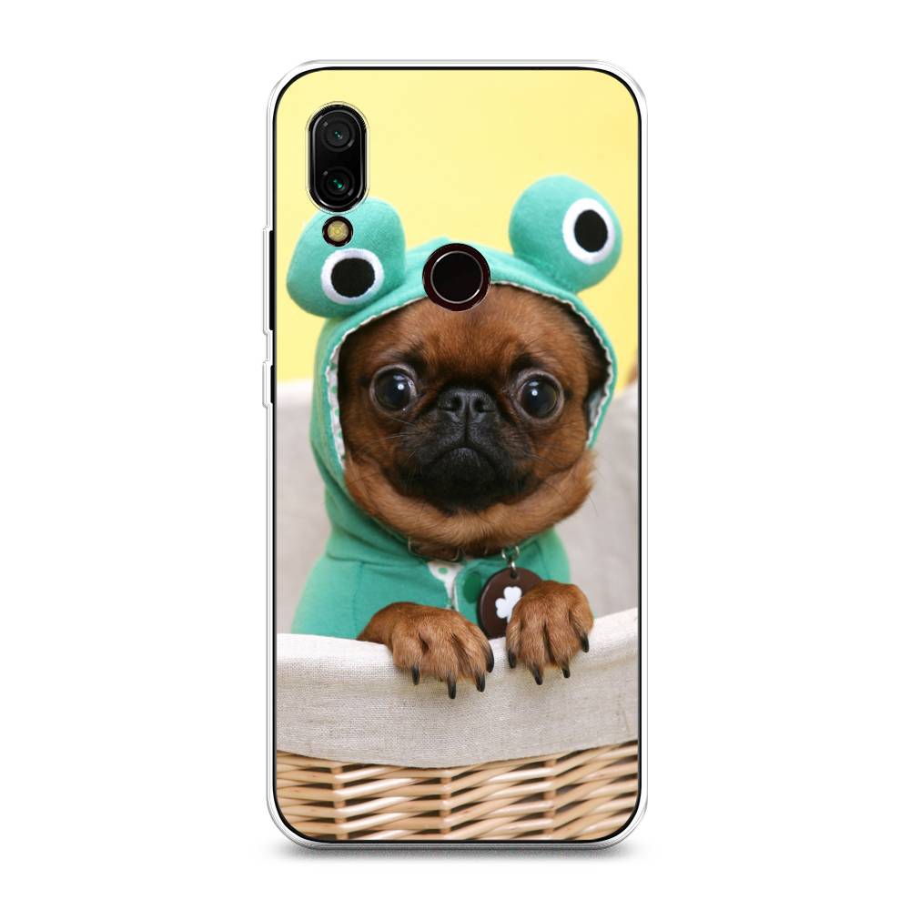 

Чехол на Xiaomi Redmi 7 "Собачка в шапке лягушки", Коричневый;желтый;голубой, 35050-1