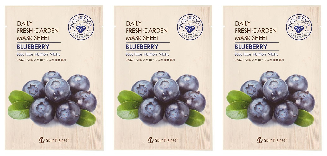 

Маска Mijin тканевая для лица Skin Planet Daily Fresh Garden Mask Sheet BLUEBERRY 25г 3шт