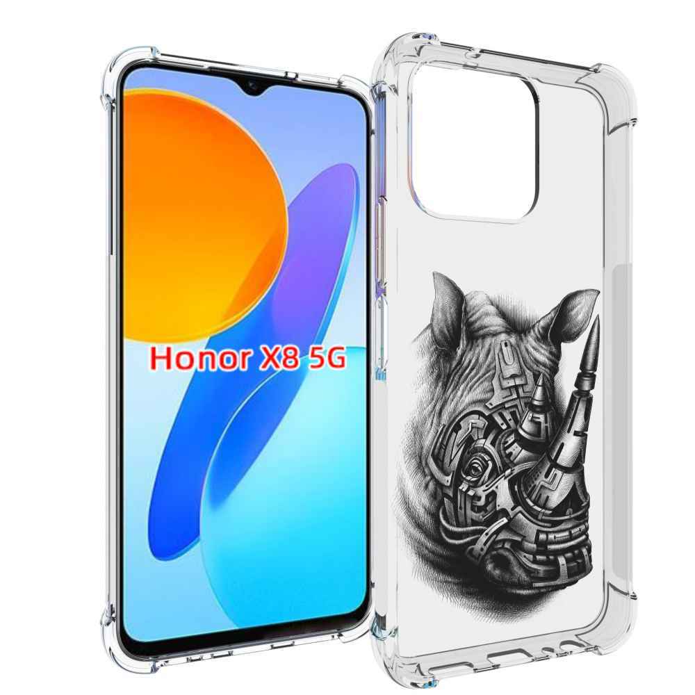 

Чехол MyPads стальной носорог для Honor X8 5G, Прозрачный, Tocco