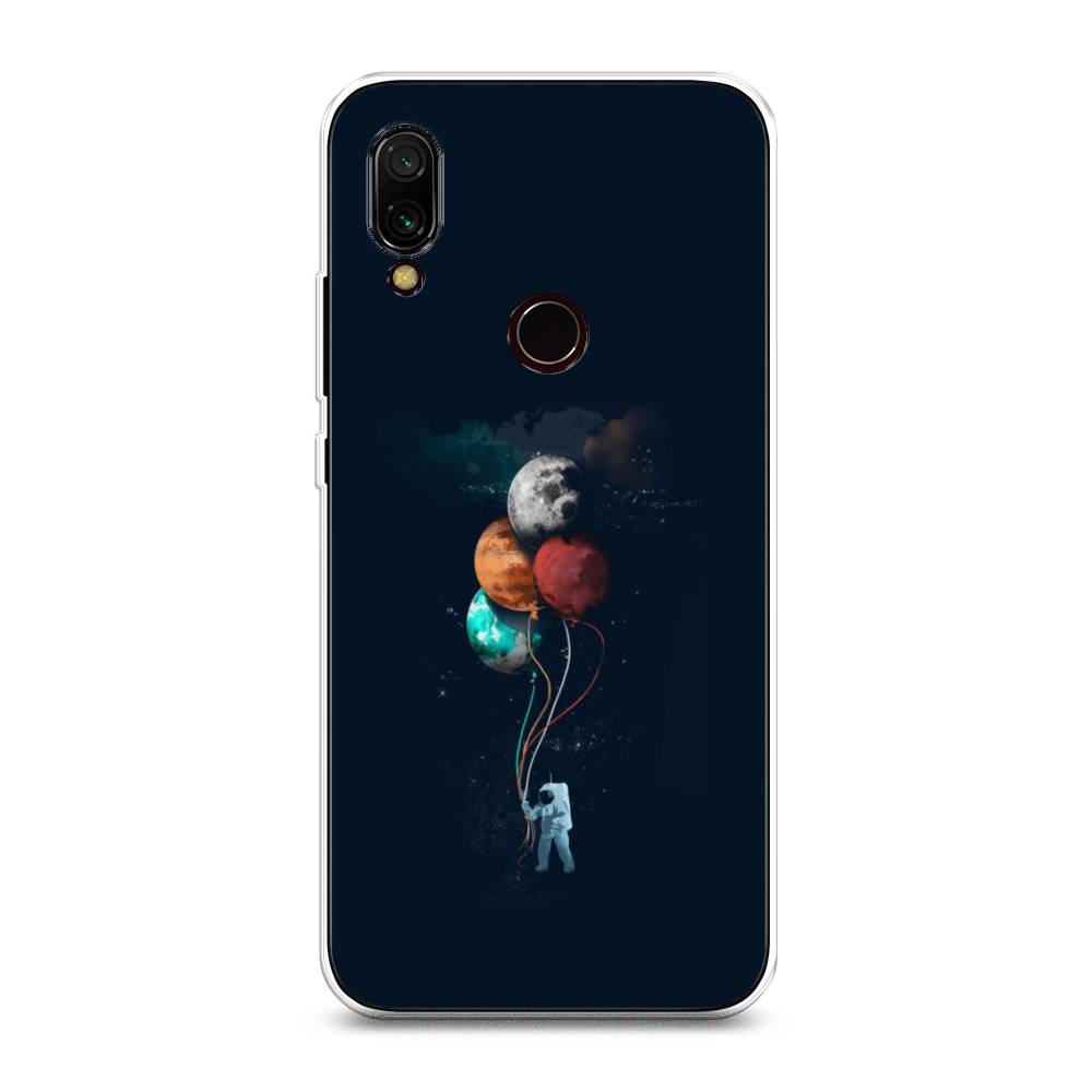 

Чехол на Xiaomi Redmi 7 "Космонавт с шариками", Разноцветный, 35050-4