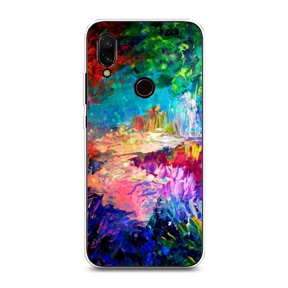 

Чехол на Xiaomi Redmi 7 "Лес-гуашь", Синий;розовый;зеленый, 35050-4