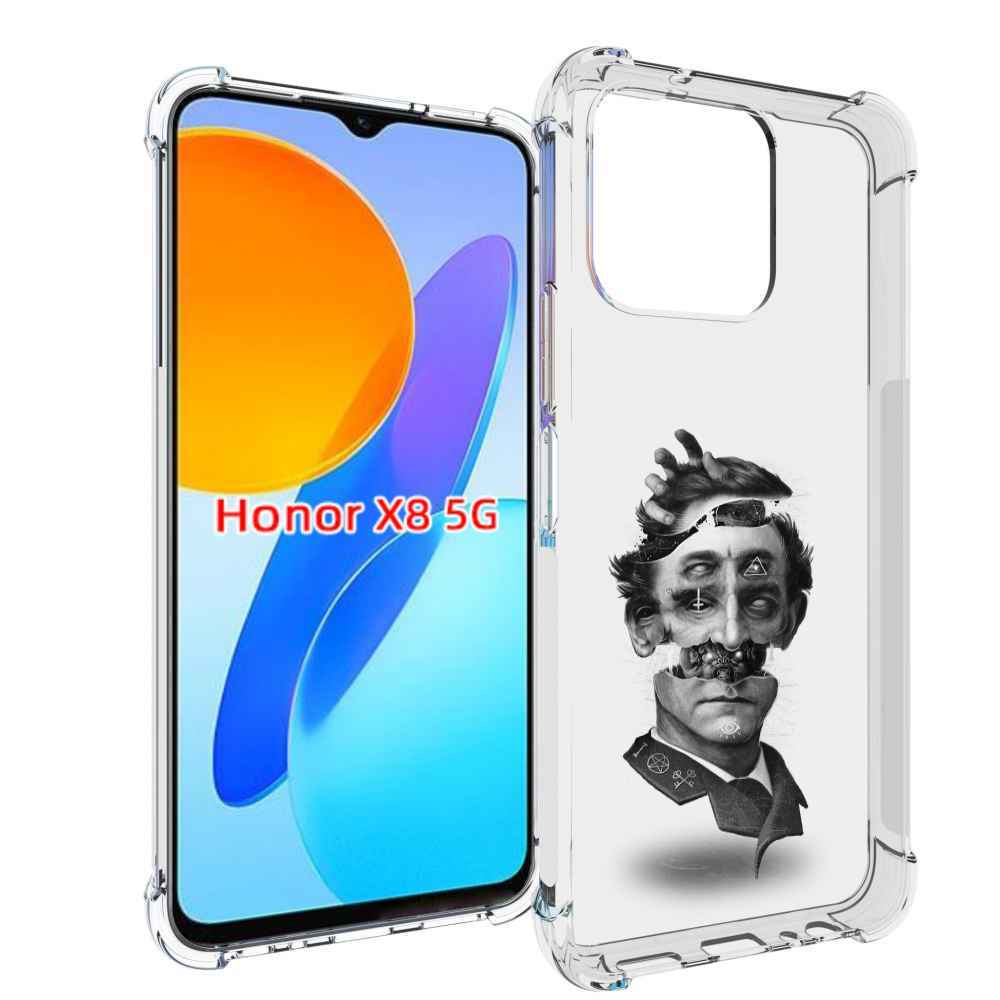 

Чехол MyPads страшное лицо абстракция для Honor X8 5G, Прозрачный, Tocco
