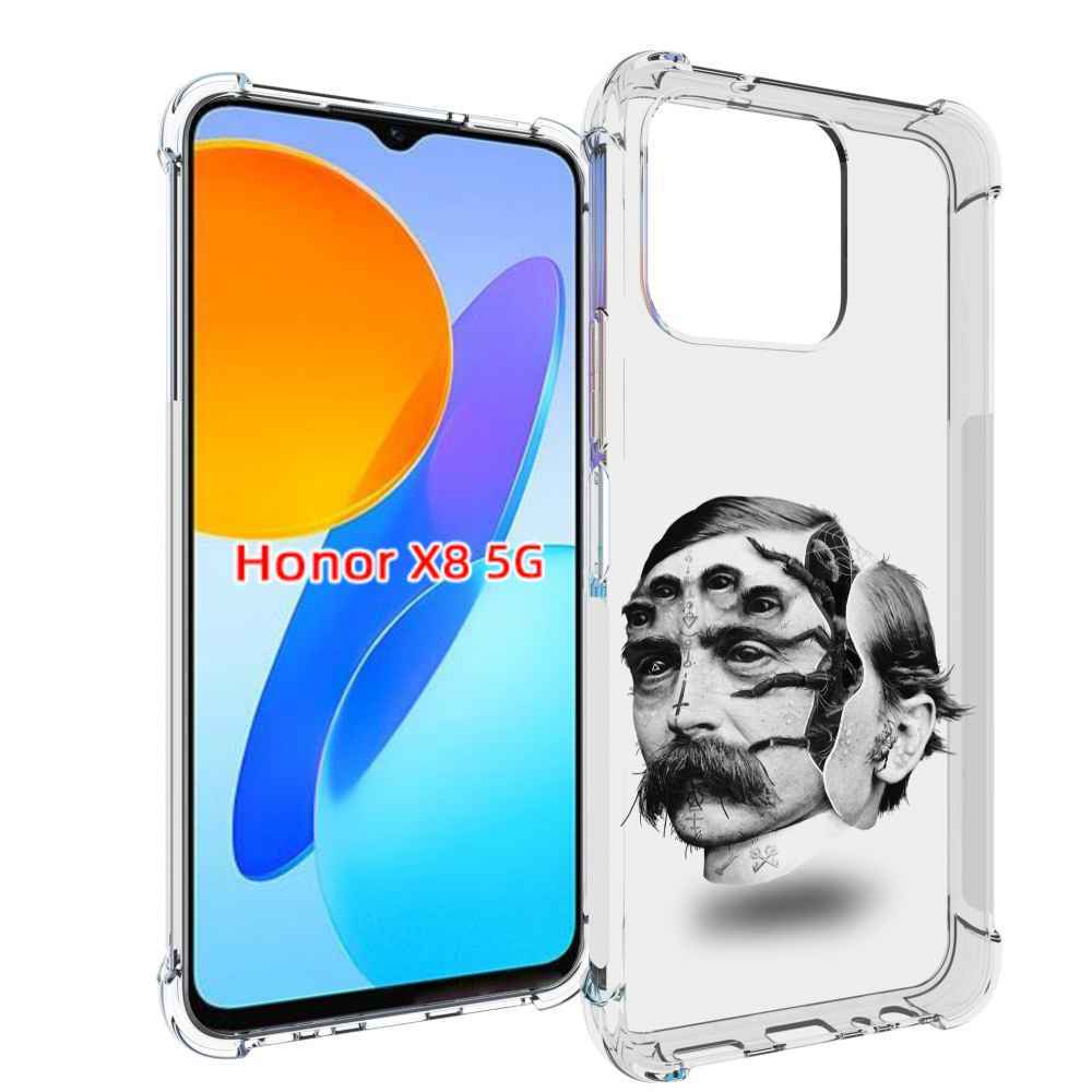 

Чехол MyPads страшное лицо мужчины для Honor X8 5G, Прозрачный, Tocco