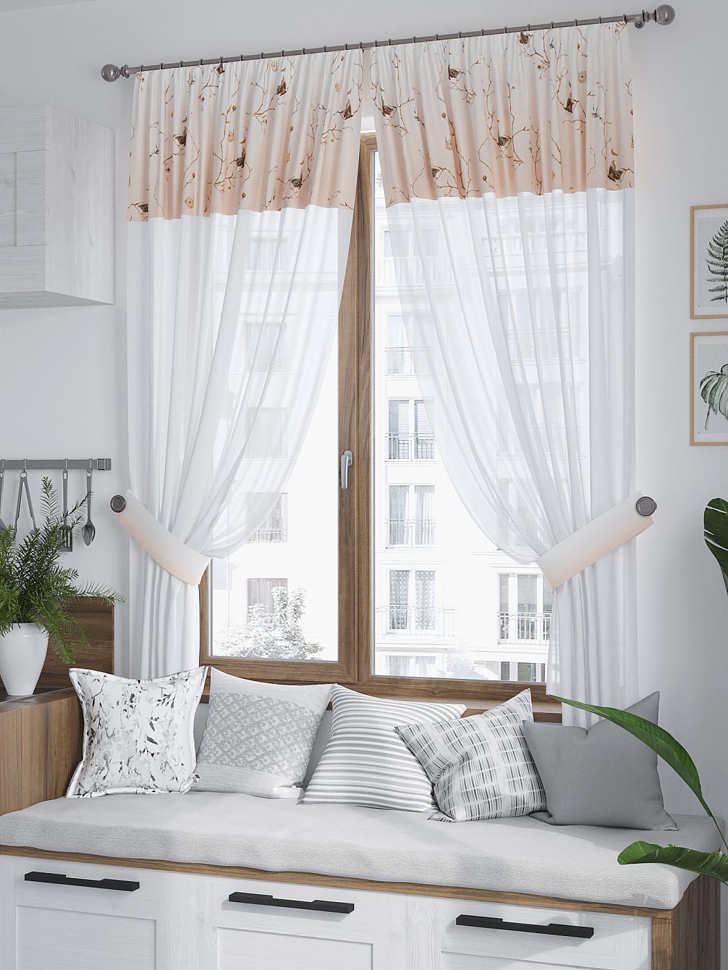 

Комплекты штор AT HOME Минсорис высота 180 см, ширина 150 см, Белый, 529191