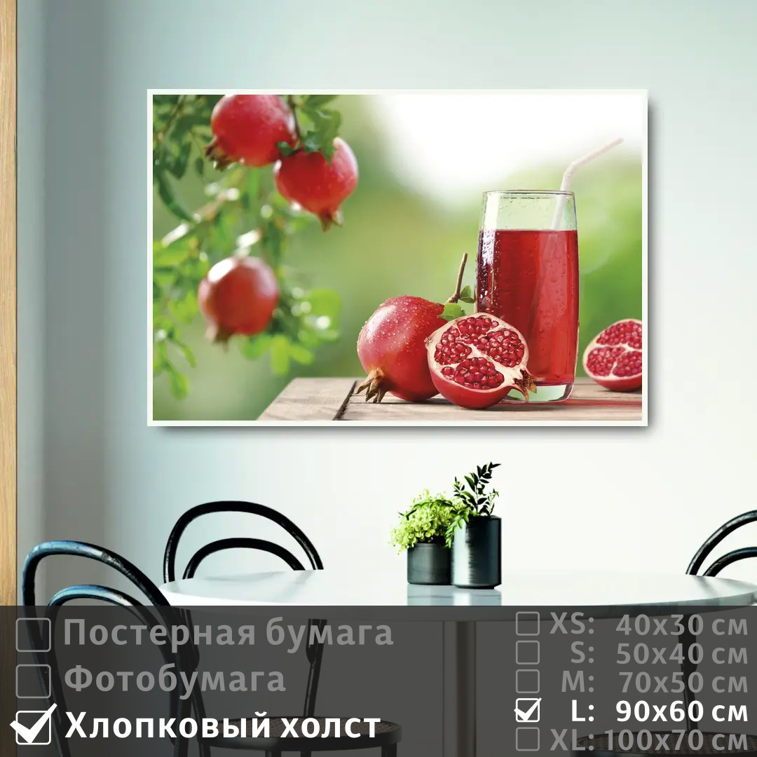 

Постер на холсте ПолиЦентр Гранатовый сок 90х60 см, ГранатовыйСок