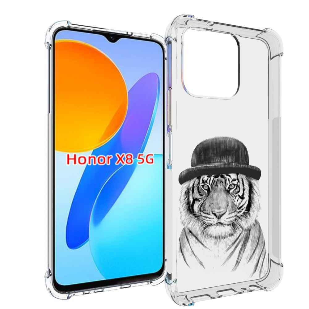 

Чехол MyPads тигр британец для Honor X8 5G, Прозрачный, Tocco