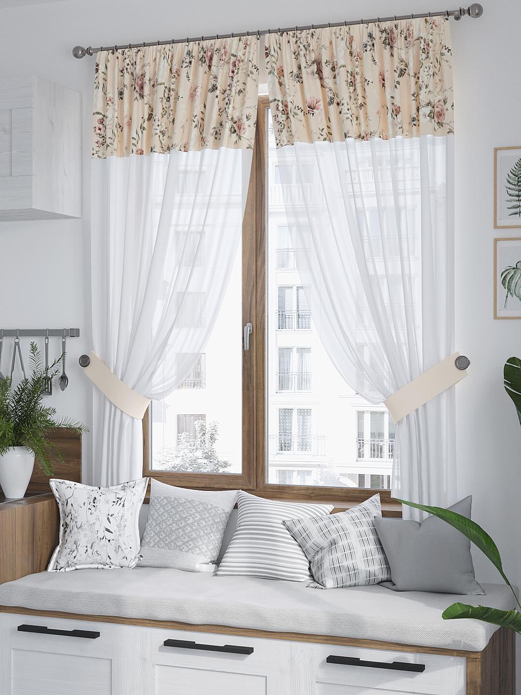 

Комплекты штор AT HOME Фенмирос высота 180 см, ширина 150 см, Белый, 529227