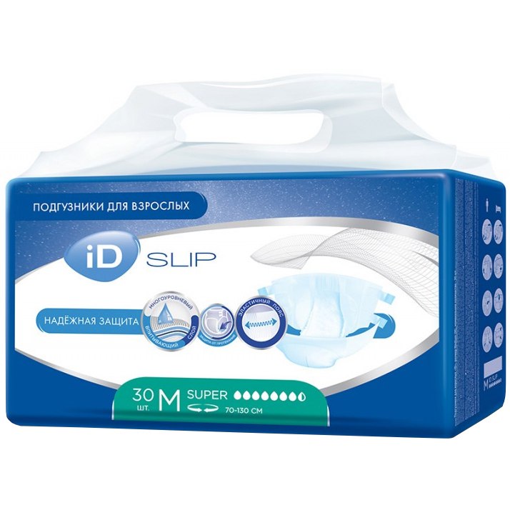 Подгузники для взрослых iD SLIP M 30 шт