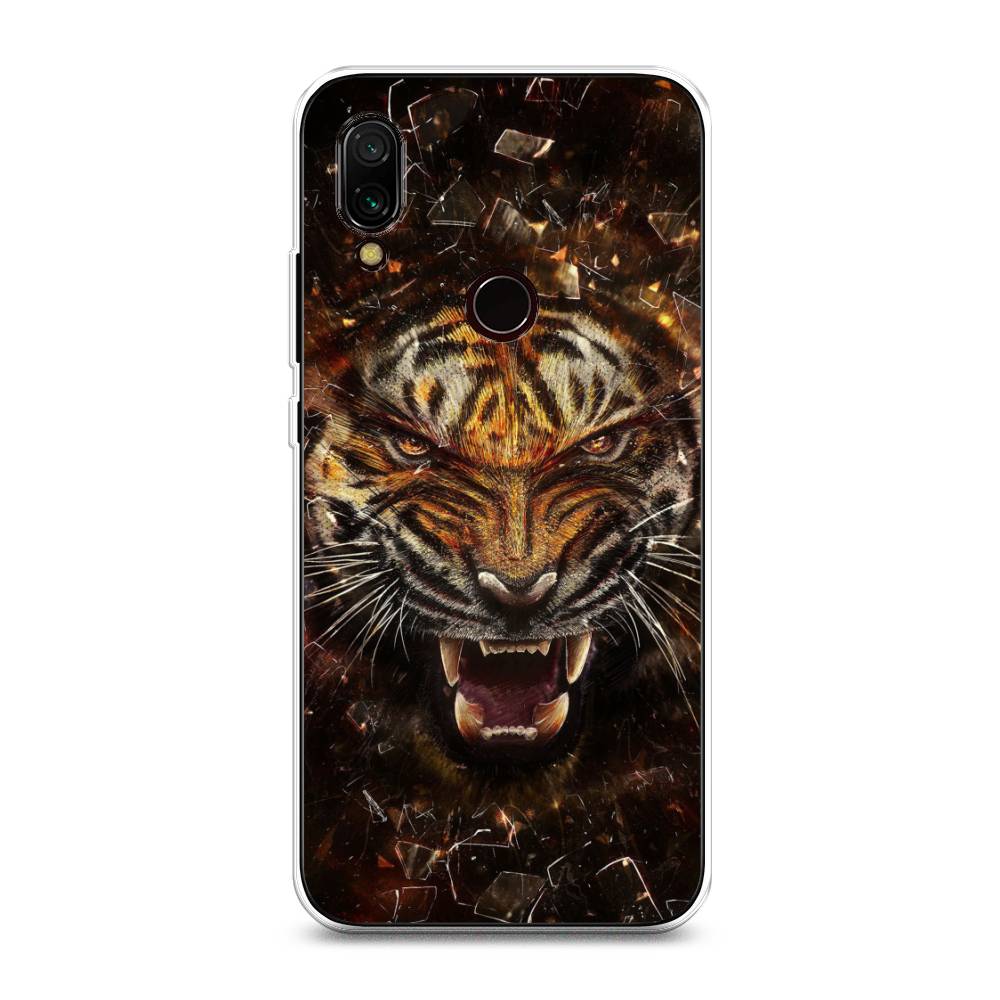 

Чехол на Xiaomi Redmi 7 "Тигр осколки", Оранжевый;серый;черный, 35050-1