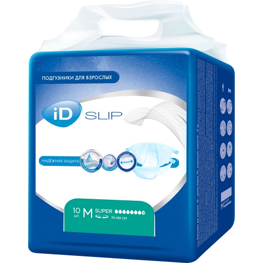 Подгузники для взрослых iD SLIP M 10 шт