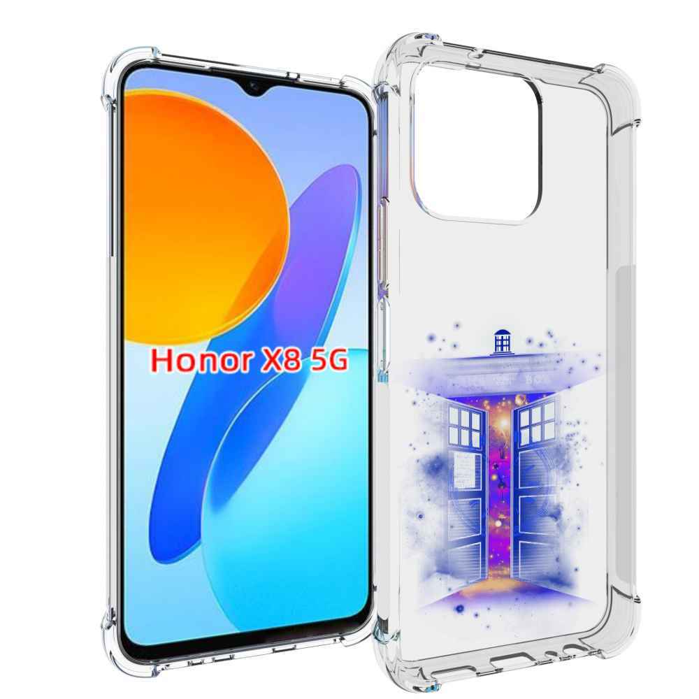 

Чехол MyPads фиолетовый уголок абстракция для Honor X8 5G, Прозрачный, Tocco