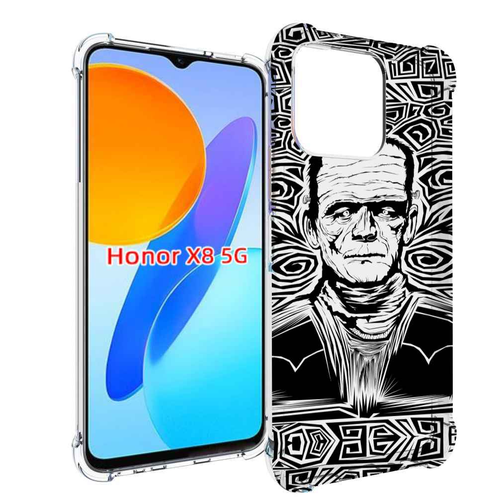 

Чехол MyPads франкенштейн черно белый для Honor X8 5G, Прозрачный, Tocco