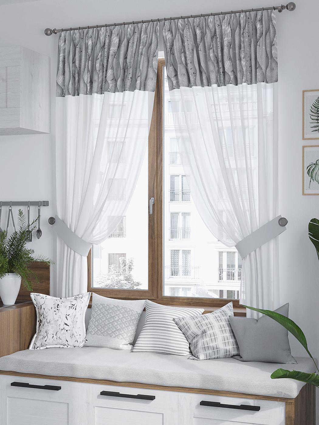 

Комплекты штор AT HOME Риномрис высота 180 см, ширина 150 см, Белый, 529256
