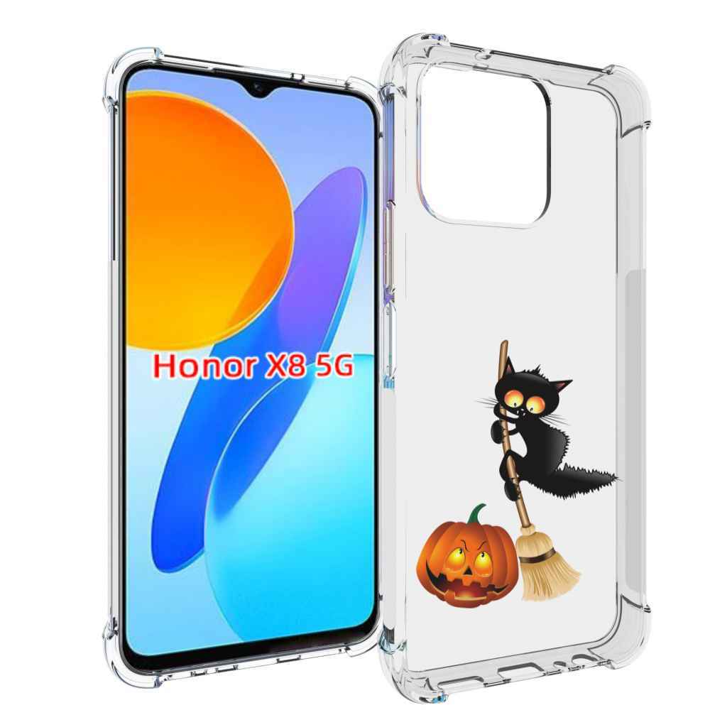 

Чехол MyPads хэлуинский котик для Honor X8 5G, Прозрачный, Tocco