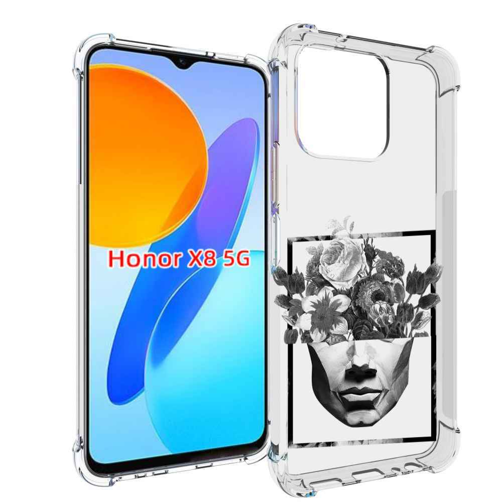 

Чехол MyPads черно белая ваза в абстракции для Honor X8 5G, Прозрачный, Tocco