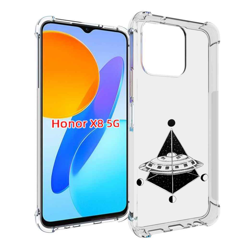 

Чехол MyPads черно белая летающая тарелка для Honor X8 5G, Прозрачный, Tocco