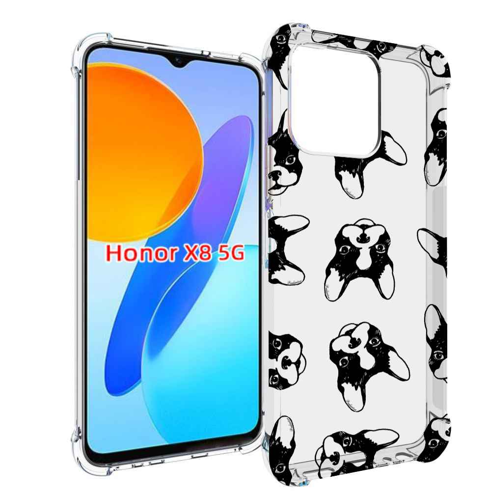 

Чехол MyPads черно белые собачки для Honor X8 5G, Прозрачный, Tocco