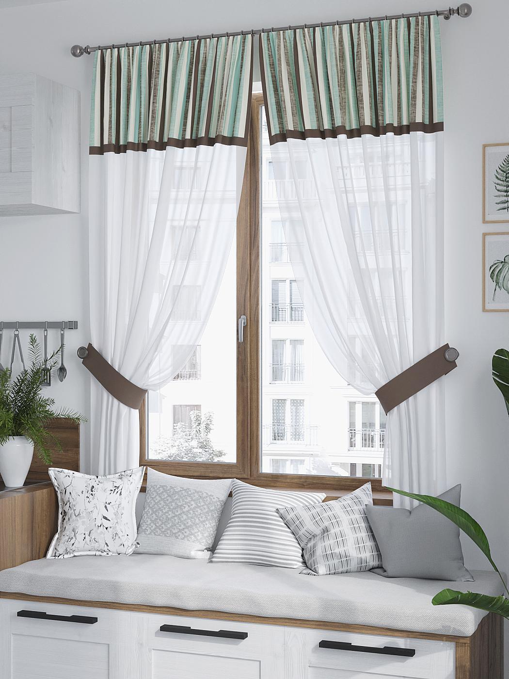 

Комплекты штор AT HOME Микентис высота 180 см, ширина 150 см, Белый, 529306