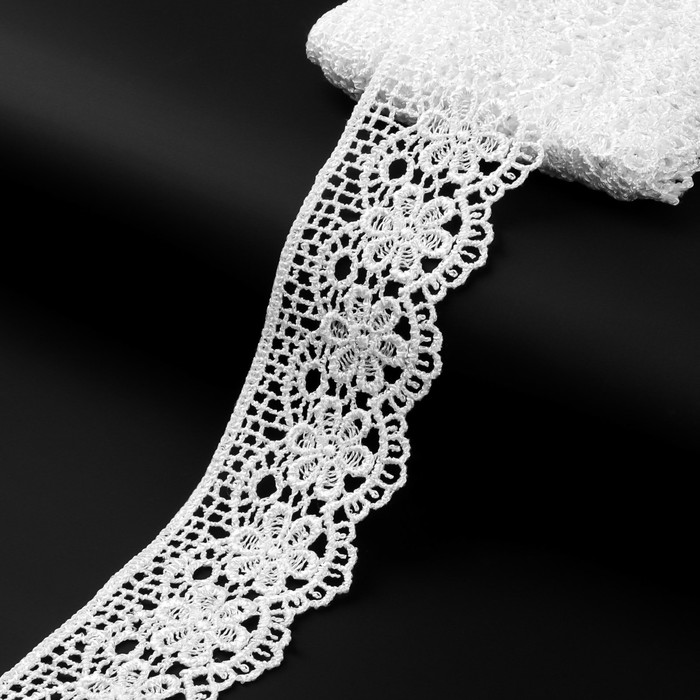 

Кружево гипюровое Арт Узор, цвет белый, 45 мм х 6,8 м