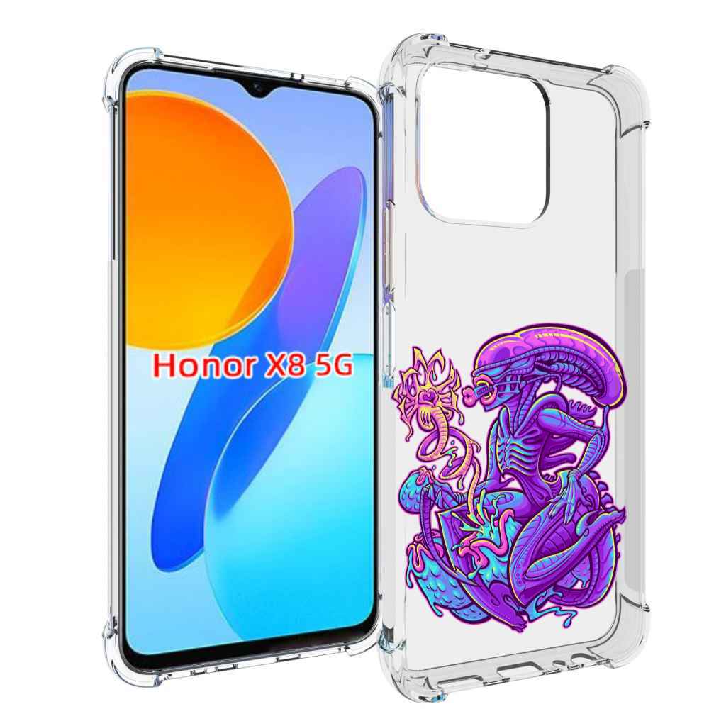 

Чехол MyPads чужой фиолетовый цвет для Honor X8 5G, Прозрачный, Tocco