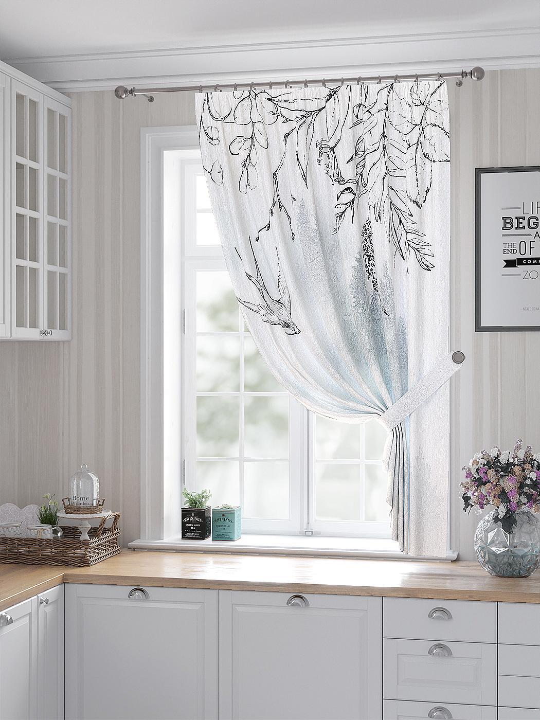 

Комплекты штор AT HOME Миквелис высота 180 см, ширина 150 см, Белый, 530252